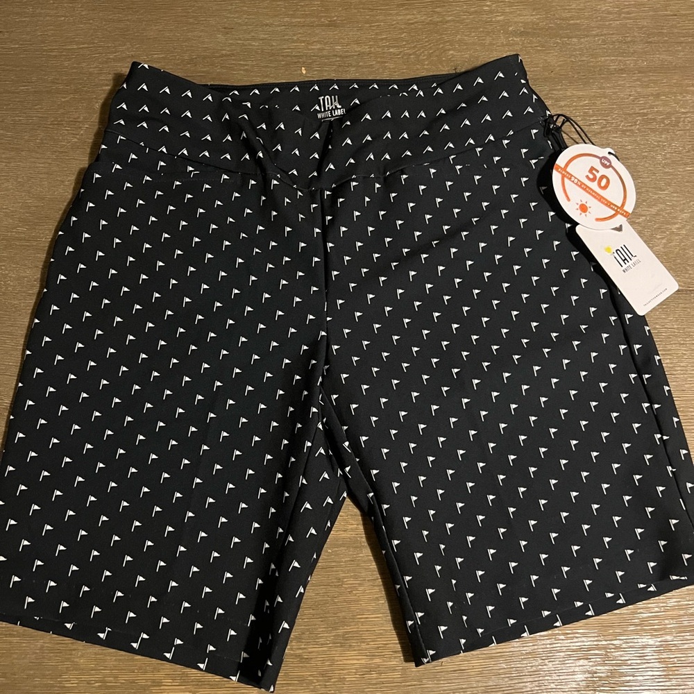 Tail golf shorts Black White Flags - UPF 50- size 6